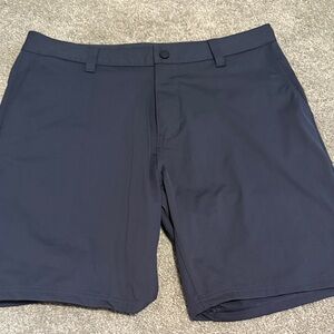 RHONE Dark Gray Blue Flat Front Men's Shorts